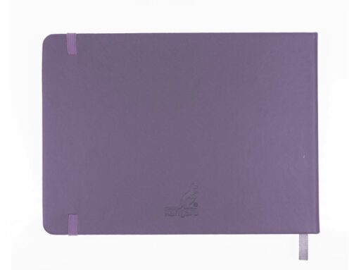 Schetsboek Kangaro A5 landscape heather purple PU HC 80 vel 140gr roomwit met elastiek en lint