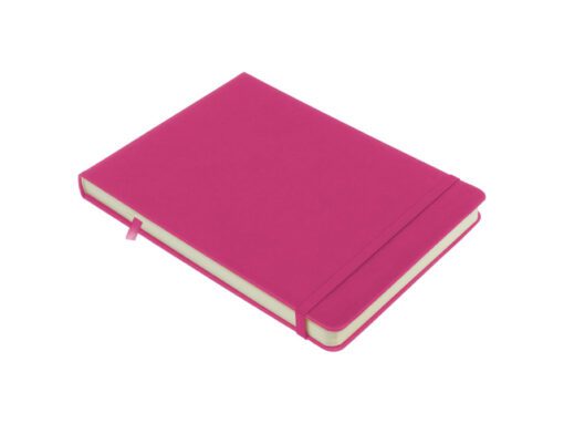 Schetsboek Kangaro A5 landscape hot pink PU HC 80 vel 140gr roomwit met elastiek en lint
