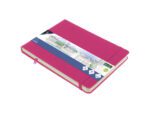 Schetsboek Kangaro A5 landscape hot pink PU HC 80 vel 140gr roomwit met elastiek en lint