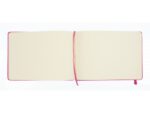 Schetsboek Kangaro A5 landscape hot pink PU HC 80 vel 140gr roomwit met elastiek en lint