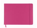 Schetsboek Kangaro A5 landscape hot pink PU HC 80 vel 140gr roomwit met elastiek en lint