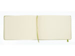 Schetsboek Kangaro A5 landscape lime green PU HC 80 vel     140gr roomwit met elastiek en lint