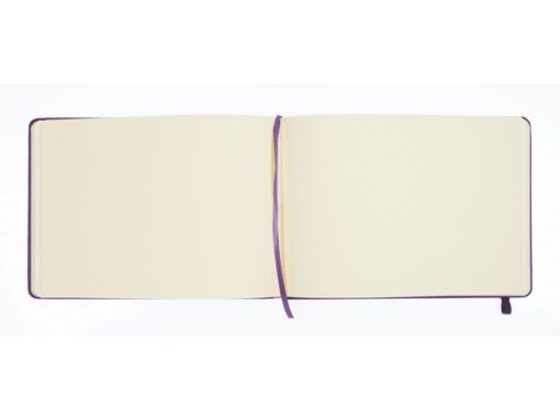 Schetsboek Kangaro A5 landscape purple heart PU HC 80 vel   140gr roomwit met elastiek en lint