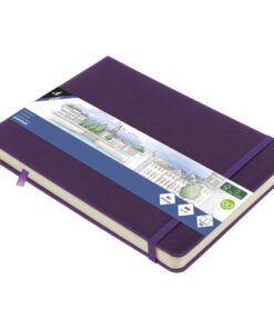 Schetsboek Kangaro A5 landscape purple heart PU HC 80 vel   140gr roomwit met elastiek en lint
