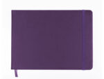 Schetsboek Kangaro A5 landscape purple heart PU HC 80 vel   140gr roomwit met elastiek en lint