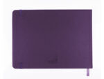 Schetsboek Kangaro A5 landscape purple heart PU HC 80 vel   140gr roomwit met elastiek en lint