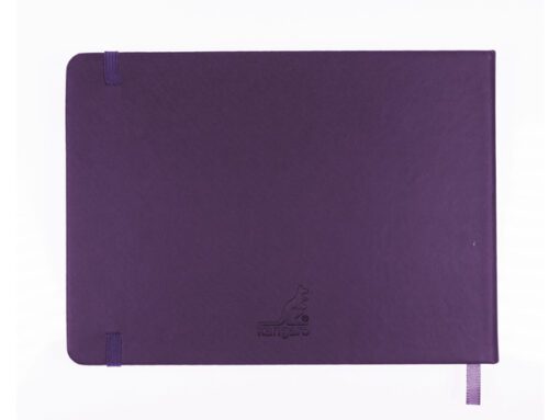 Schetsboek Kangaro A5 landscape purple heart PU HC 80 vel   140gr roomwit met elastiek en lint