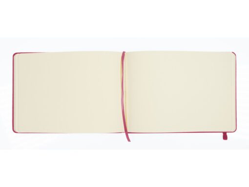 Schetsboek Kangaro A5 landscape ruby PU HC 80 vel 140gr     roomwit met elastiek en lint