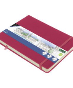 Schetsboek Kangaro A5 landscape ruby PU HC 80 vel 140gr     roomwit met elastiek en lint