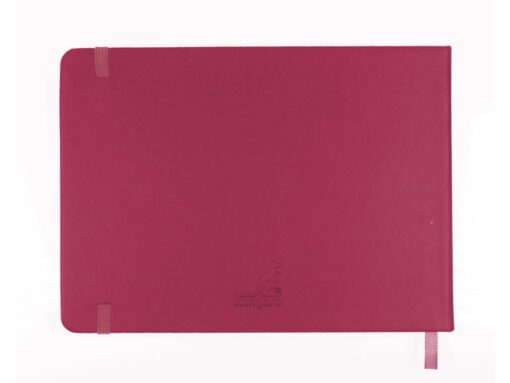 Schetsboek Kangaro A5 landscape ruby PU HC 80 vel 140gr     roomwit met elastiek en lint