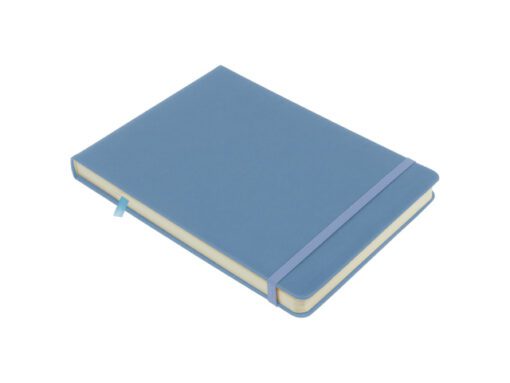 Schetsboek Kangaro A5 landscape sky blue PU HC 80 vel 140gr roomwit met elastiek en lint