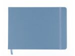Schetsboek Kangaro A5 landscape sky blue PU HC 80 vel 140gr roomwit met elastiek en lint