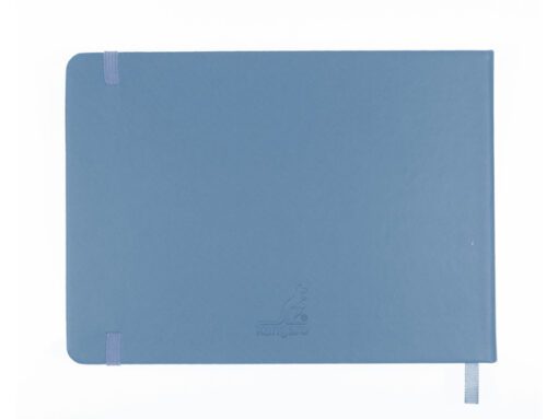 Schetsboek Kangaro A5 landscape sky blue PU HC 80 vel 140gr roomwit met elastiek en lint