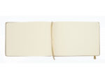 Schetsboek Kangaro A5 landscape taupe PU HC 80 vel 140gr    roomwit met elastiek en lint