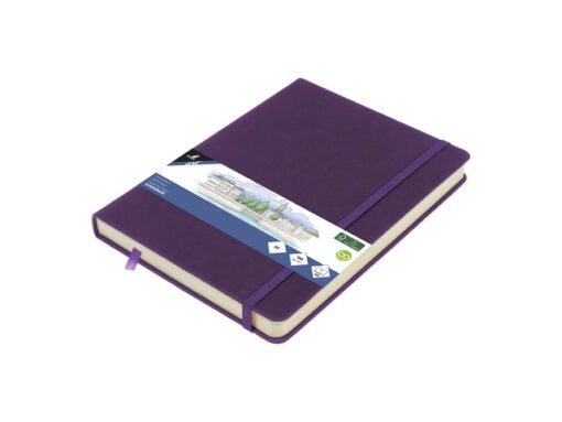 Schetsboek Kangaro A5 purple heart PU HC 80 vel 140gr       roomwit met elastiek en lint