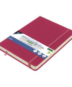 Schetsboek Kangaro A5 ruby PU HC 80 vel 140gr roomwit met   elastiek en lint