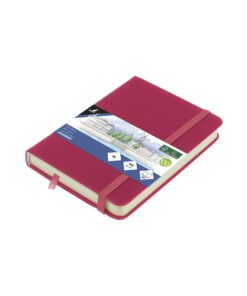 Schetsboek Kangaro A6 ruby PU HC 80 vel 140gr roomwit met   elastiek en lint