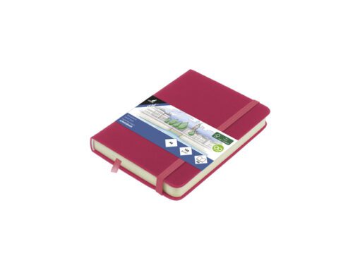Schetsboek Kangaro A6 ruby PU HC 80 vel 140gr roomwit met   elastiek en lint