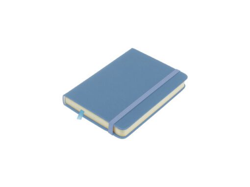 Schetsboek Kangaro A6 sky blue PU HC 80 vel 140gr roomwit   met elastiek en lint