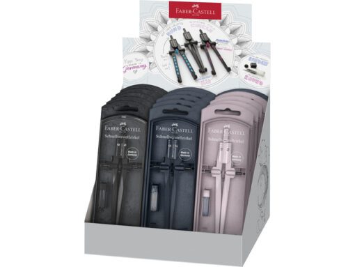 Snelverstelpasser Faber-Castell Stream 15st. display        blackstone, shiny rose, deep blue