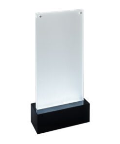 thuis of in een restaurant. Het glasheldere krasbestendige acryl is 1.5mm dik en geschikt voor dubbelzijdige presentatie