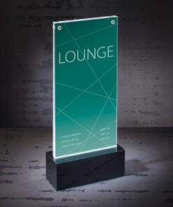 Tafelstandaard Sigel LED 2-zijdige presentatie A4           116x254x46mm glashelder acryl