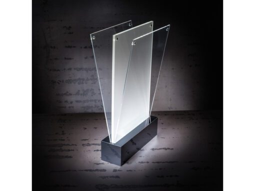 Tafelstandaard Sigel LED 2-zijdige presentatie A4           116x254x46mm glashelder acryl