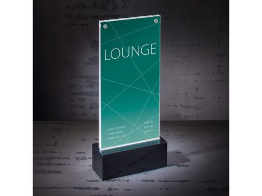 Tafelstandaard Sigel LED 2-zijdige presentatie A4           116x254x46mm glashelder acryl
