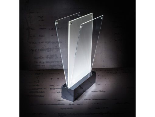 Tafelstandaard Sigel LED 2-zijdige presentatie A5           159x254x46mm glashelder acryl