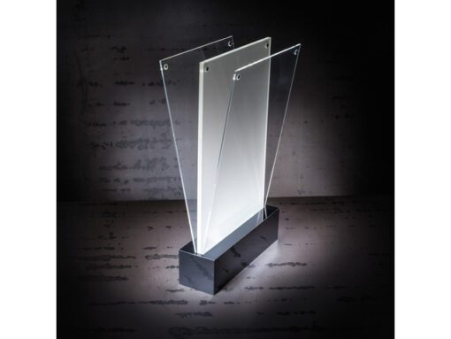 Tafelstandaard Sigel LED 2-zijdige presentatie A6           116x192x46mm glashelder acryl