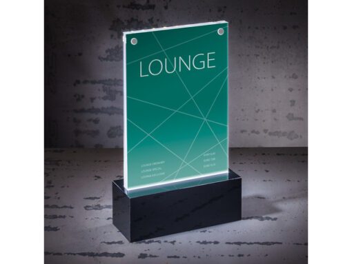 Tafelstandaard Sigel LED 2-zijdige presentatie A6           116x192x46mm glashelder acryl