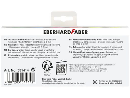 Tekstmarker Eberhard Faber mini neon etui 6 stuks
