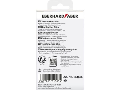 Tekstmarker Eberhard Faber natural 6st. vierkant in etui