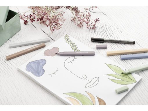 Tekstmarker Eberhard Faber natural 6st. vierkant in etui