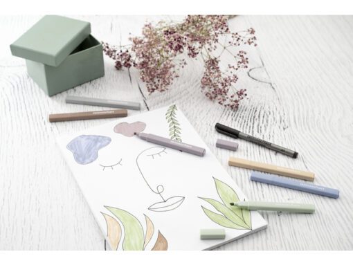 Tekstmarker Eberhard Faber natural 6st. vierkant in etui