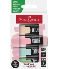 Tekstmarker Faber-Castell TXTLNR mini 4st. pastel in karton etui