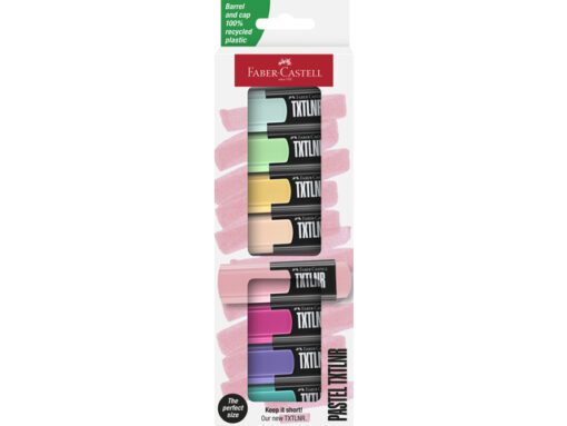 Tekstmarker Faber-Castell TXTLNR mini 8st. pastel in karton etui