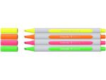 Tekstmarker Schneider Shine-Up etui assorti 4 stuks