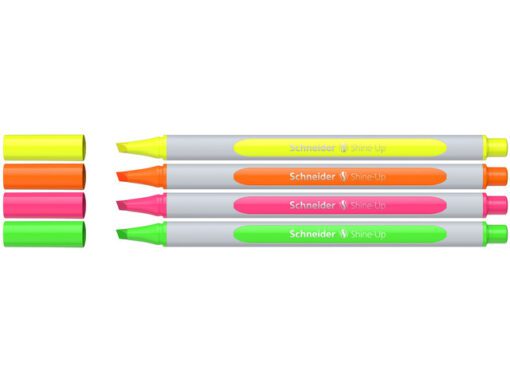 Tekstmarker Schneider Shine-Up etui assorti 4 stuks