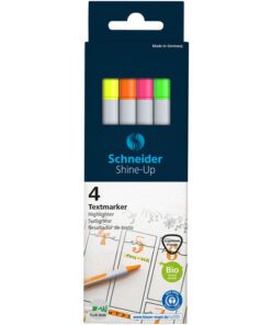 Tekstmarker Schneider Shine-Up etui assorti 4 stuks