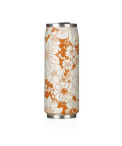 Thermosbeker Les Artistes Paris blik 500ml Orange Flower    met geïntegreerd rietje