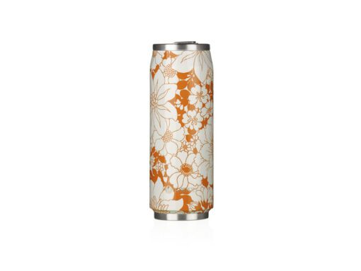 Thermosbeker Les Artistes Paris blik 500ml Orange Flower    met geïntegreerd rietje