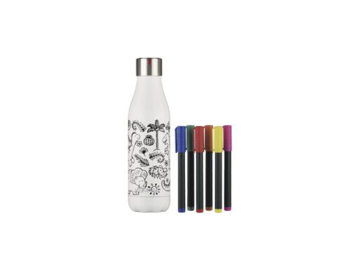 Thermosfles Les Artistes Paris 500ml DIY creatieve set Dino incl 6 markers