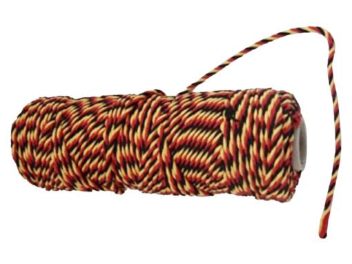 Touw Kangaro katoen 50 grams 50 meter zwart/geel/rood