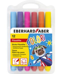Viltstiften Eberhard Faber Jumbo 2mm 12 kleuren in          kunststof etui