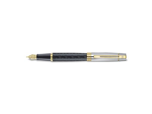 Vulpen Sheaffer 300 E9347 F Engraved matt black shiny       chrome cap