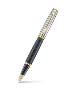 Vulpen Sheaffer 300 E9347 F Engraved matt black shiny       chrome cap
