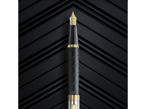 Vulpen Sheaffer 300 E9347 F Engraved matt black shiny       chrome cap