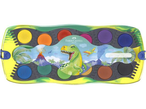 Waterverfdoos Faber-Castell Connector Dino 12kleuren +1     tube wit