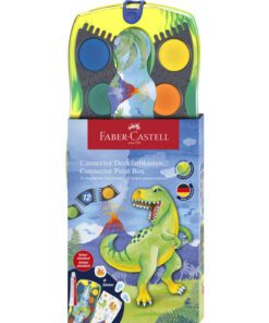 Waterverfdoos Faber-Castell Connector Dino 12kleuren +1     tube wit